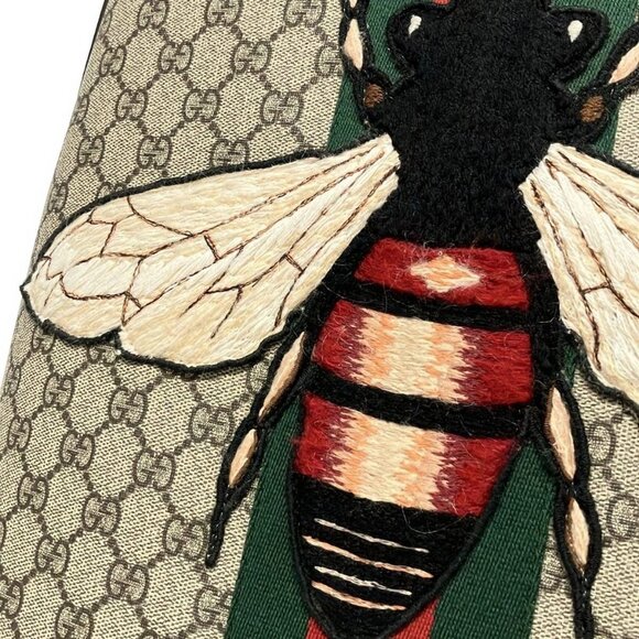 Auth GUCCI GG Supreme/Sherry/Animalier 442892 Beige Dark Brown Multi Leather - Picture 11 of 16